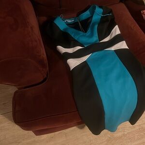 Black Blue and White Dress